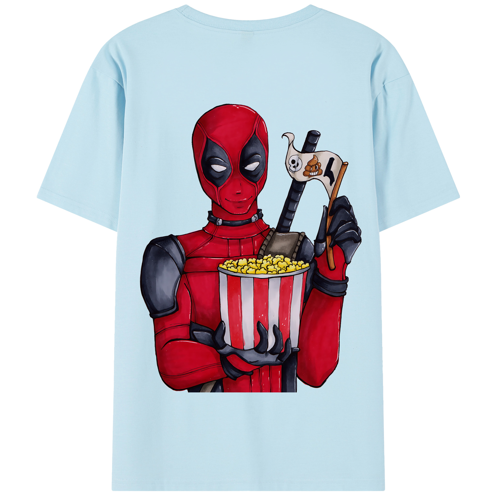 （画像用） Deadpool デッドプール 綿100％半袖Tシャツ（背面プリント）